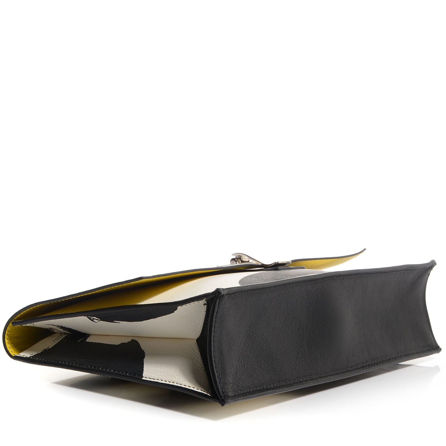 Proenza Schouler Lambskin Small Printed Lunch Bag Clutch Black White 4 of 10