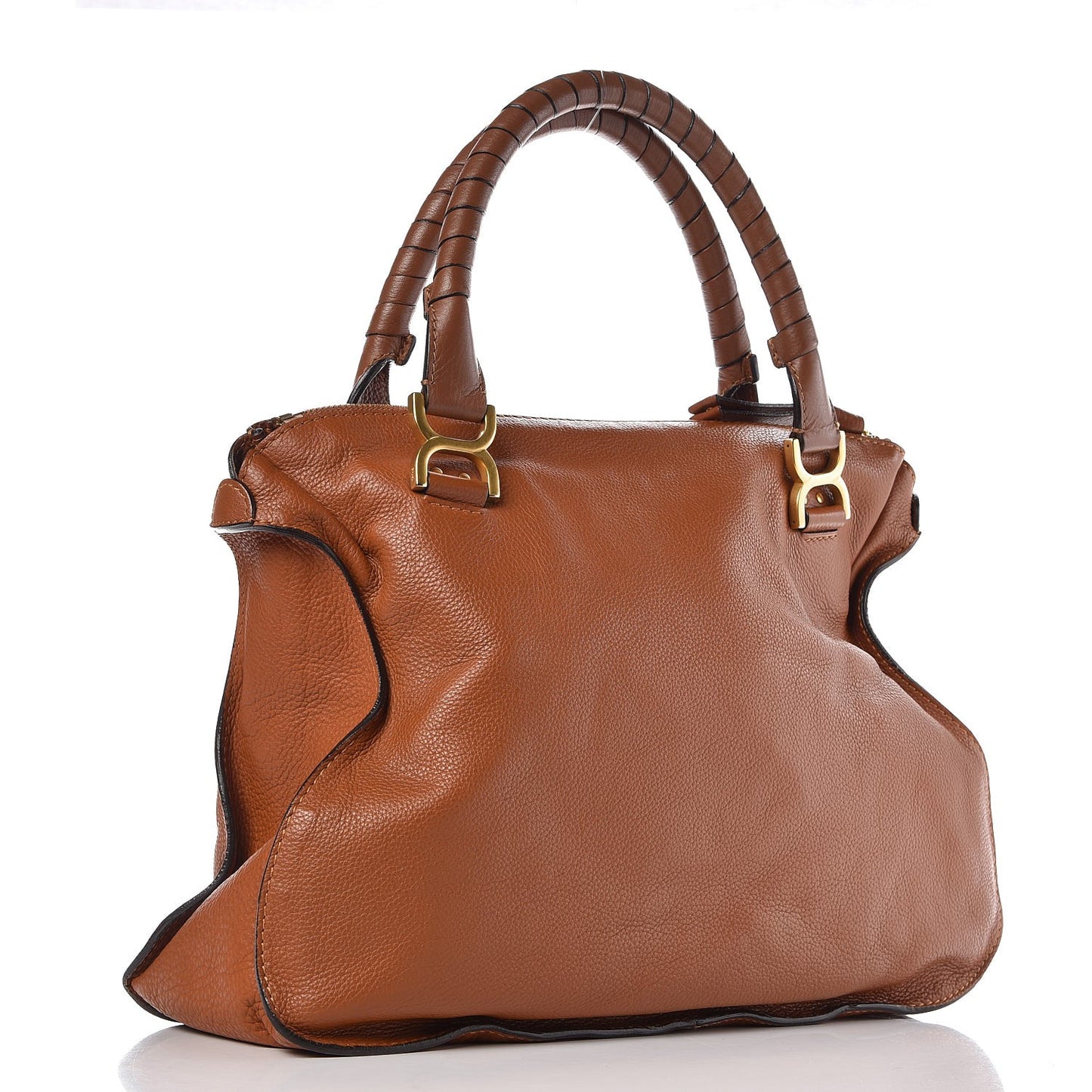 Calfskin Large Marcie Satchel Tan