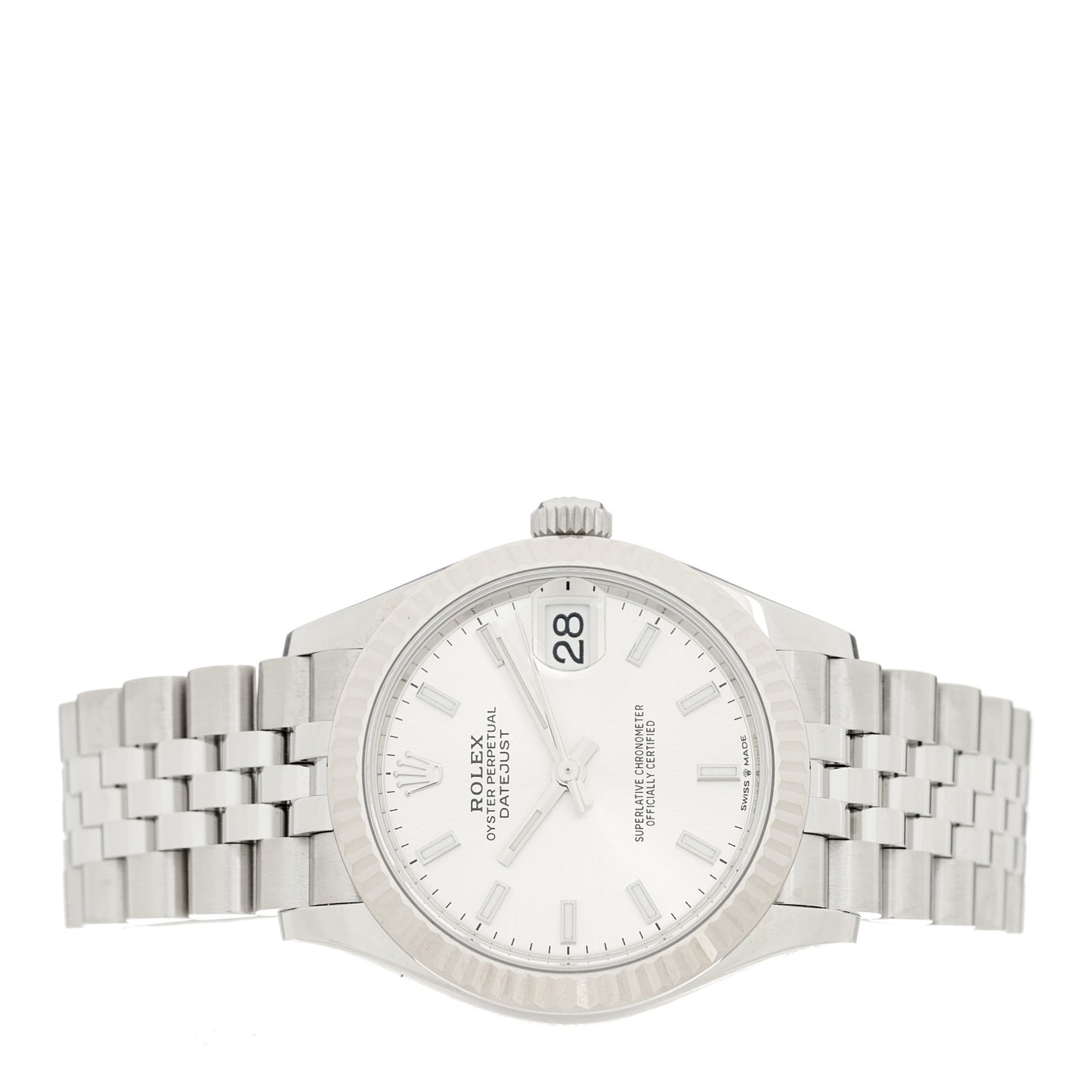 Stainless Steel 18K White Gold 31mm Oyster Perpetual Datejust Watch Silver 278274