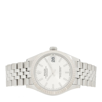 Rolex Stainless Steel 18K White Gold 31mm Oyster Perpetual Datejust Watch Silver 278274 2 of 5