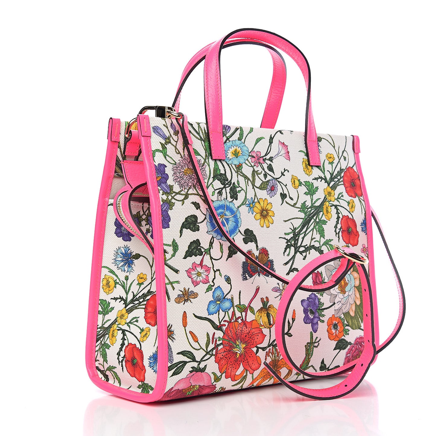 Canvas Medium Flora Tote Fuchsia