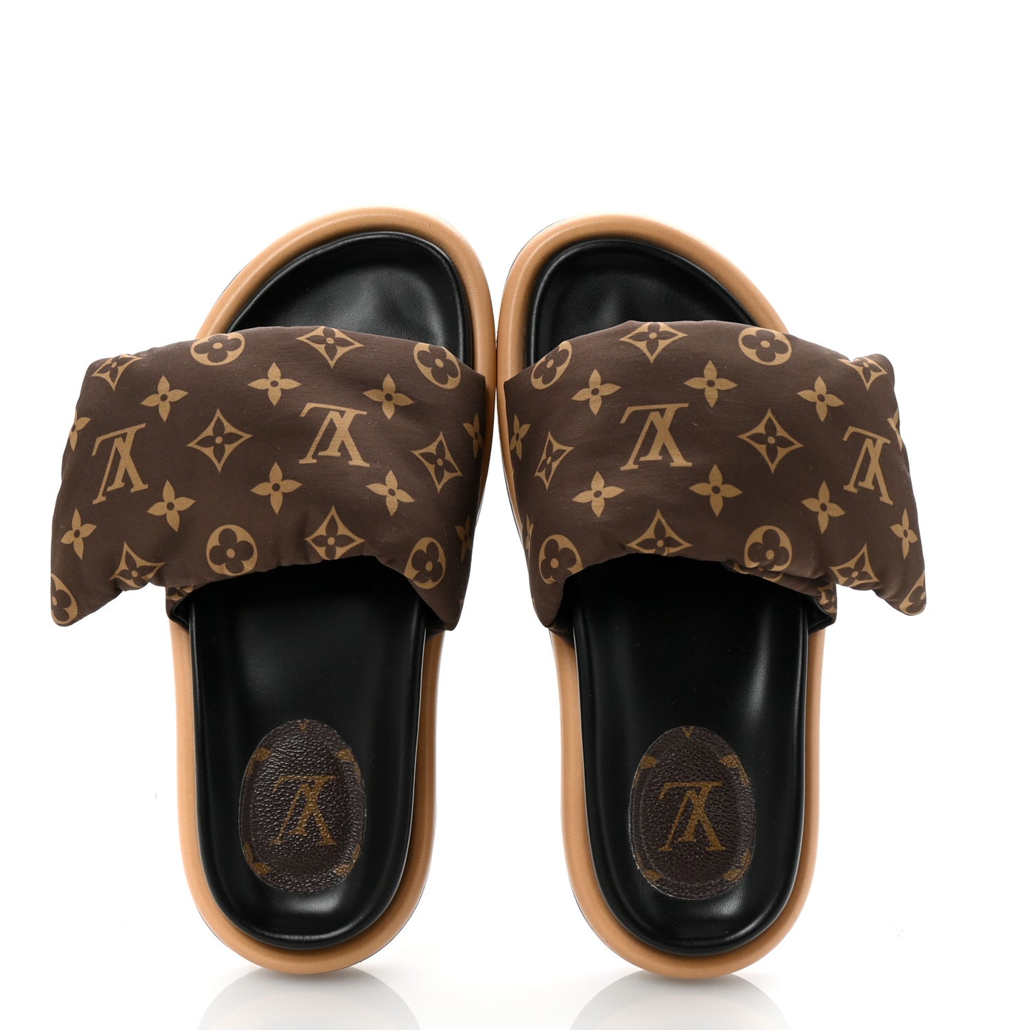 Nylon Monogram Pool Pillow Comfort Mule 39 Cacao Brown