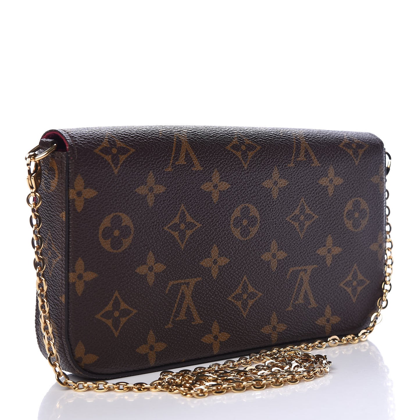 Monogram Pochette Felicie Chain Wallet Fuchsia