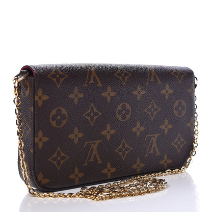Louis Vuitton Monogram Pochette Felicie Chain Wallet Fuchsia 3 of 14
