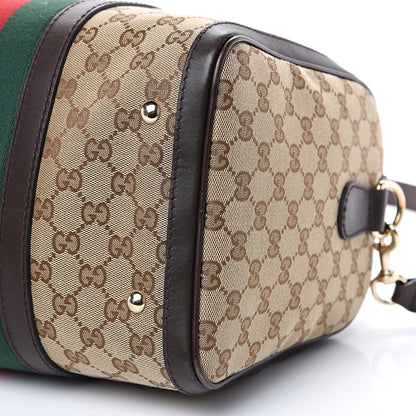 Gucci Monogram Vintage Web Medium Boston Dark Brown 10 of 11