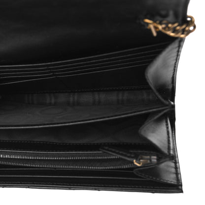 Gucci Calfskin Matelasse GG Marmont Chain Wallet Black 5 of 9
