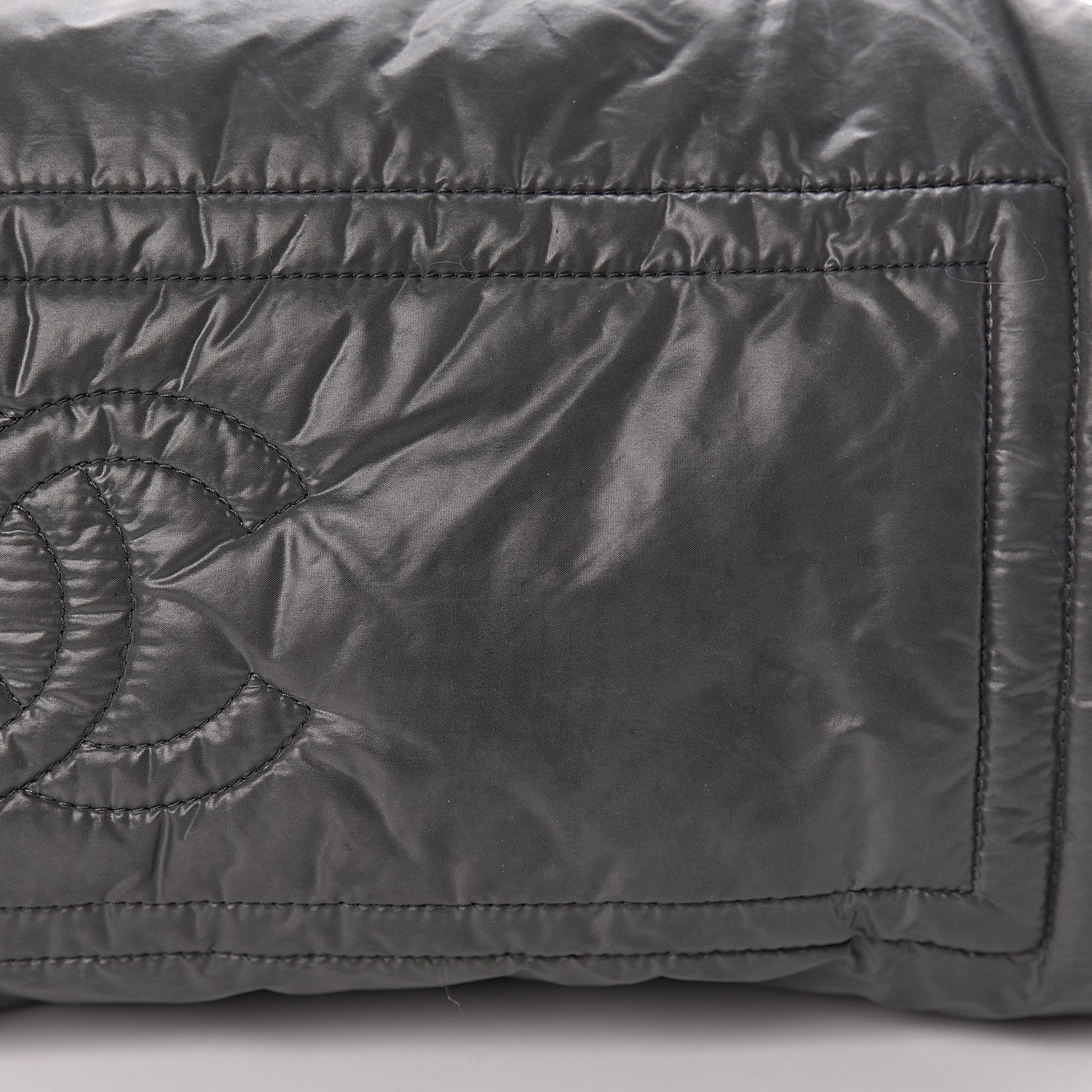 Chanel Nylon Quilted Medium Coco Cocoon Reversible Tote Grey 15 of 20