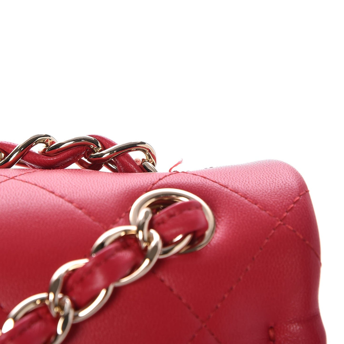 Lambskin Quilted Jumbo Double Flap Red