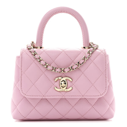 Chanel Caviar Quilted Coco Handle Clutch With Chain Pink 1 of 11