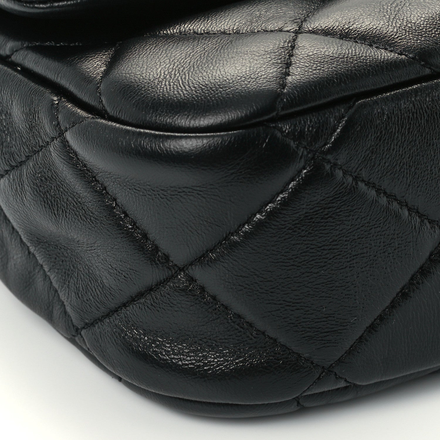 Chanel Lambskin Quilted Small Lacquered Chain Flap Black 9 of 12