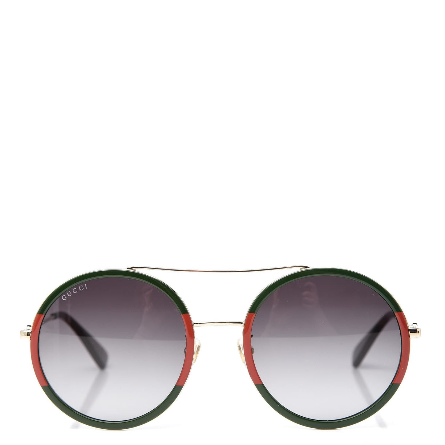 Round Frame Sunglasses GG0061S Gold Green