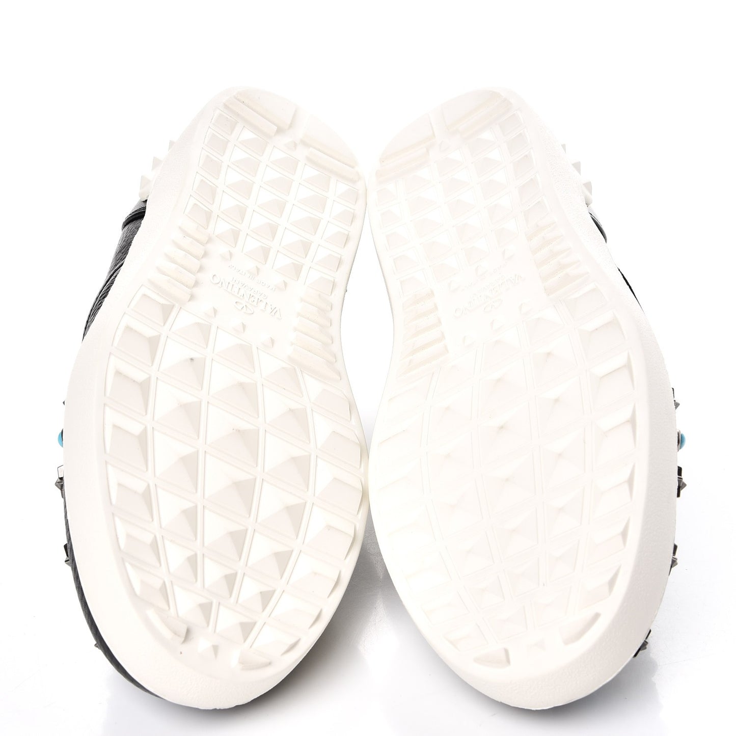Pebbled Calfskin Star Studded Slip On Sneakers 43.5 Black