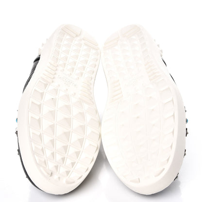 Valentino Garavani Pebbled Calfskin Star Studded Slip On Sneakers 43.5 Black 5 of 10