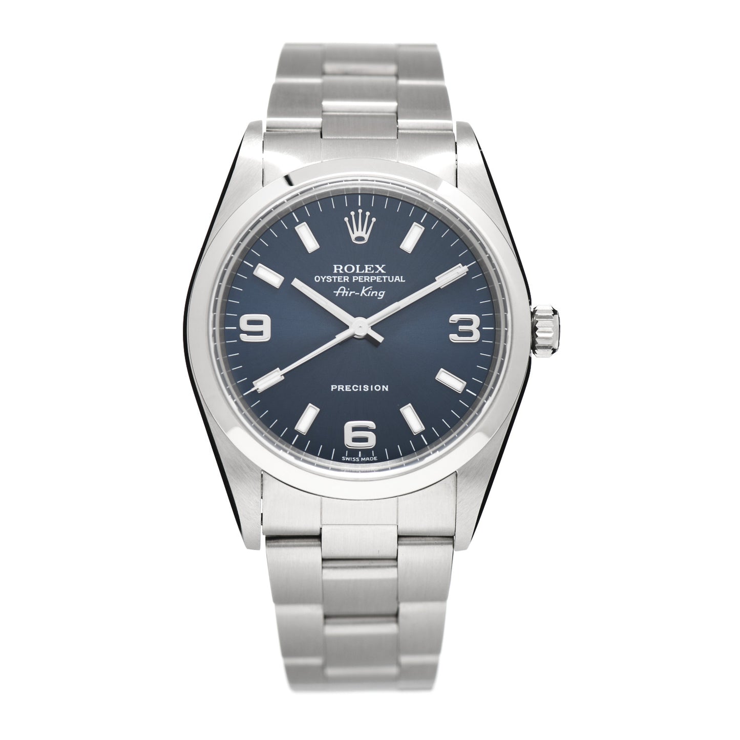 Stainless Steel 34mm Oyster Perpetual Air-King Watch Blue 14000M