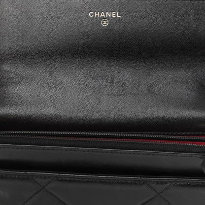 Chanel Lambskin Quilted Chanel 19 Wallet On Chain WOC Black 12 of 15