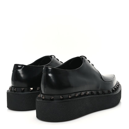 Valentino Garavani Calfskin Rockstud Womens M-Way Derby Loafers 41 Black 5 of 12