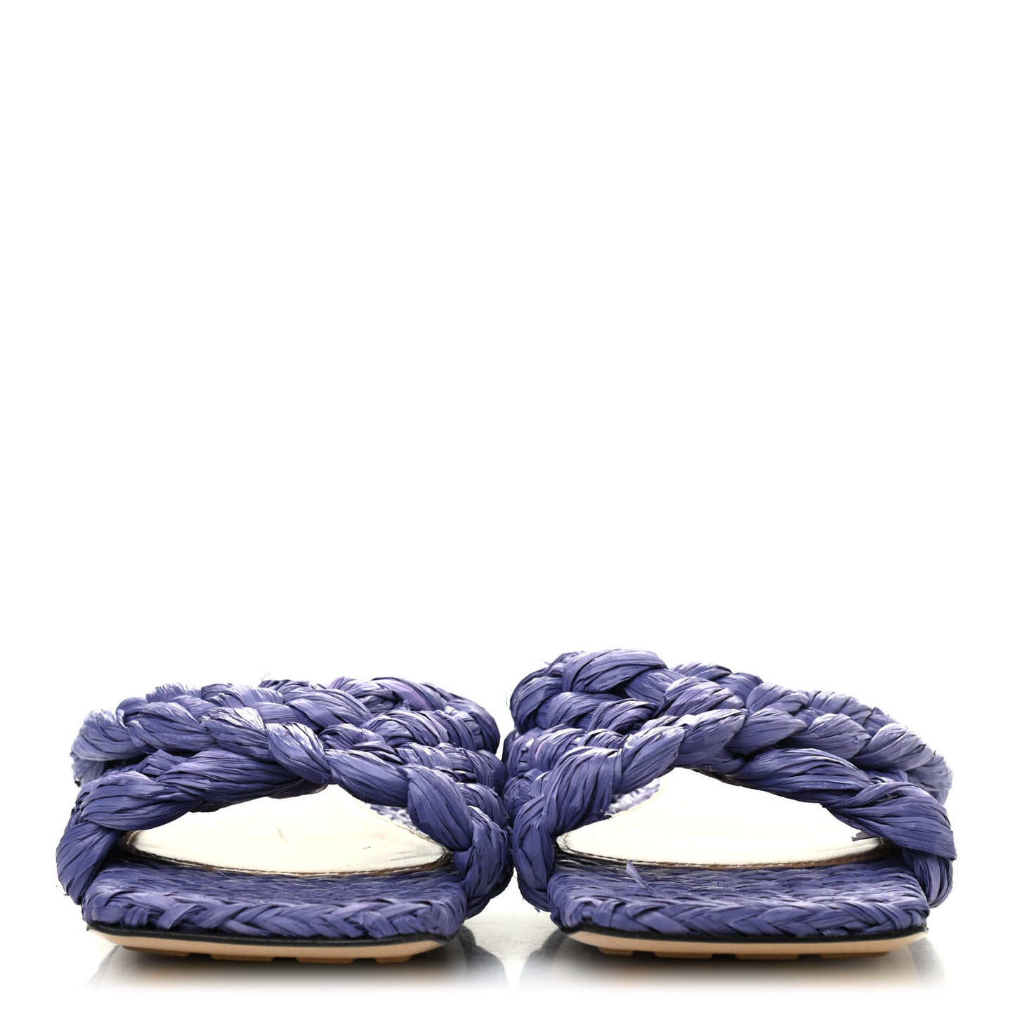 Raffia Twisted Intrecciato Stretch Flat Sandals 40 Lavender
