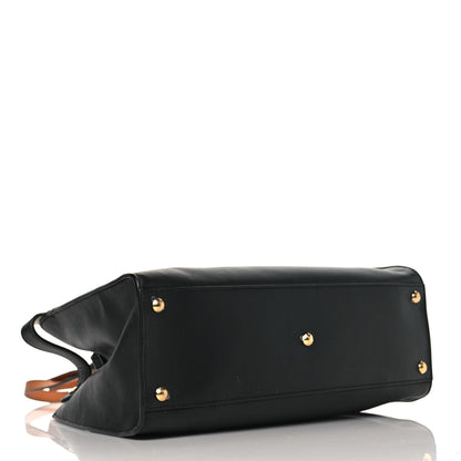 Fendi Vitello Seta Century Small Peekaboo X-Tote Black Brandy 4 of 9