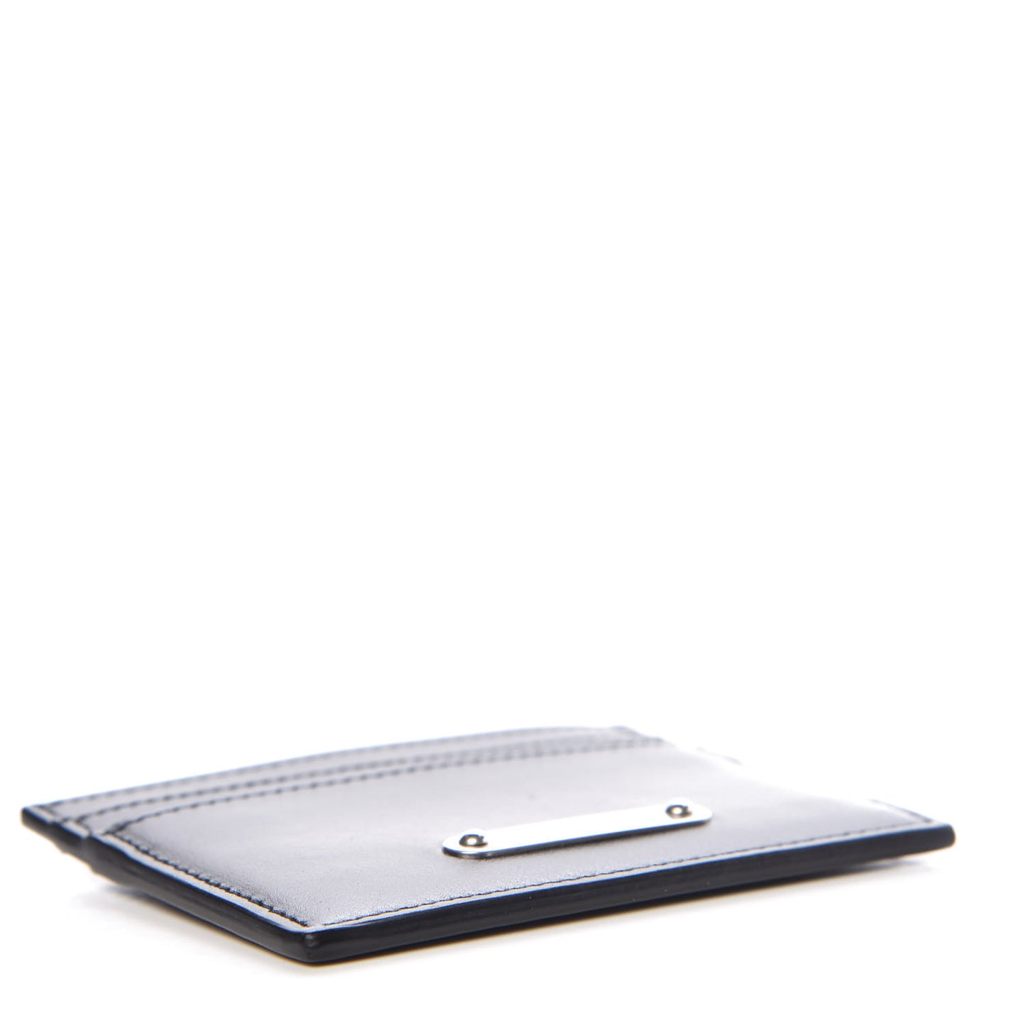 Calfskin Plate Card Case Black