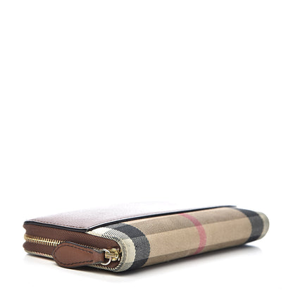 Burberry Calfskin House Check Elmore Zip Around Wallet Tan 4 of 12