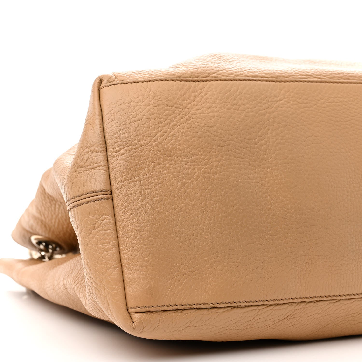 Gucci Pebbled Calfskin Large Soho Chain Shoulder Bag Nude 9 of 19