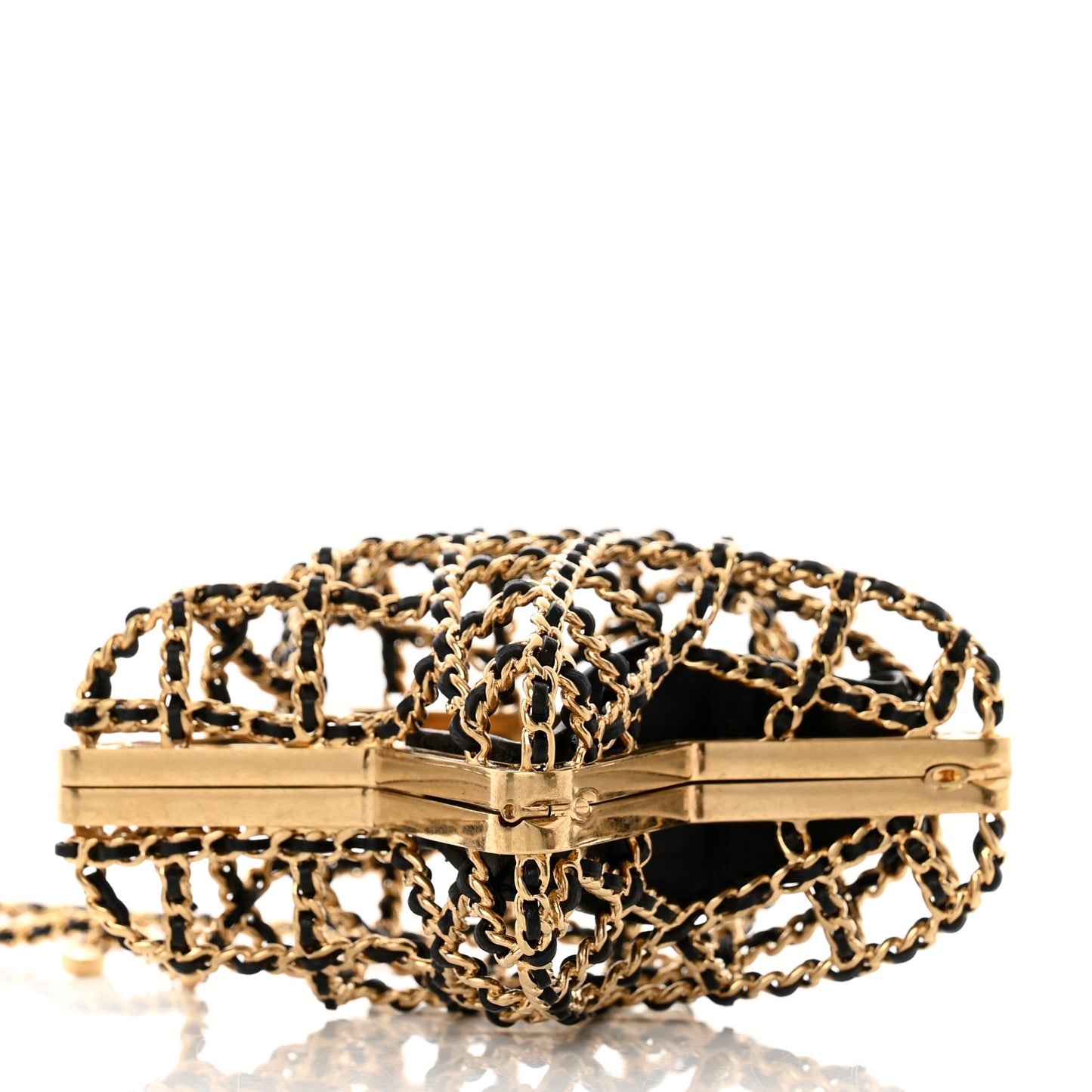 Metal CC Star Minaudiere Crossbody Gold Black