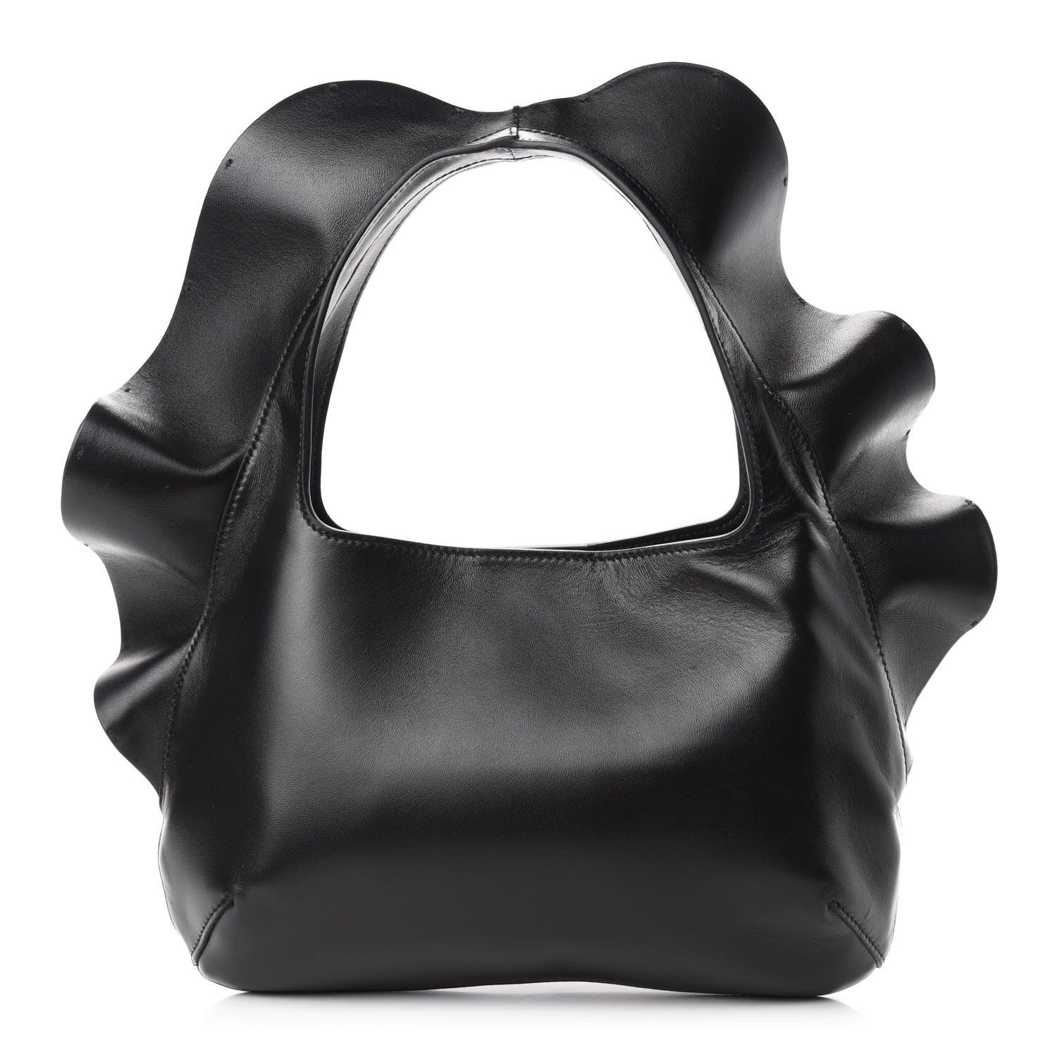Valentino Garavani Nappa Atelier 04 Rouches Edition Small Ruffle Hobo Black 1 of 9