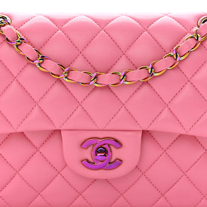 Chanel Lambskin Quilted Small Double Flap Pink Yellow 8 of 11