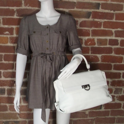 FASHIONPHILE SALVATOREFERRAGAMOLeatherLargeSofiaWhite 2 of 9