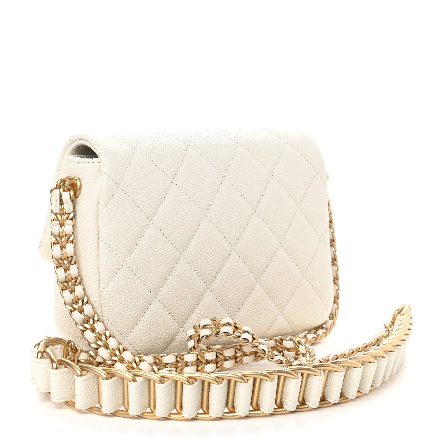 Chanel Caviar Quilted Mini Chain Soul Flap White 3 of 9