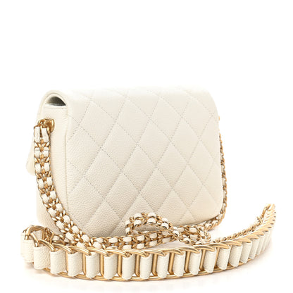 Chanel Caviar Quilted Mini Chain Soul Flap White 3 of 9