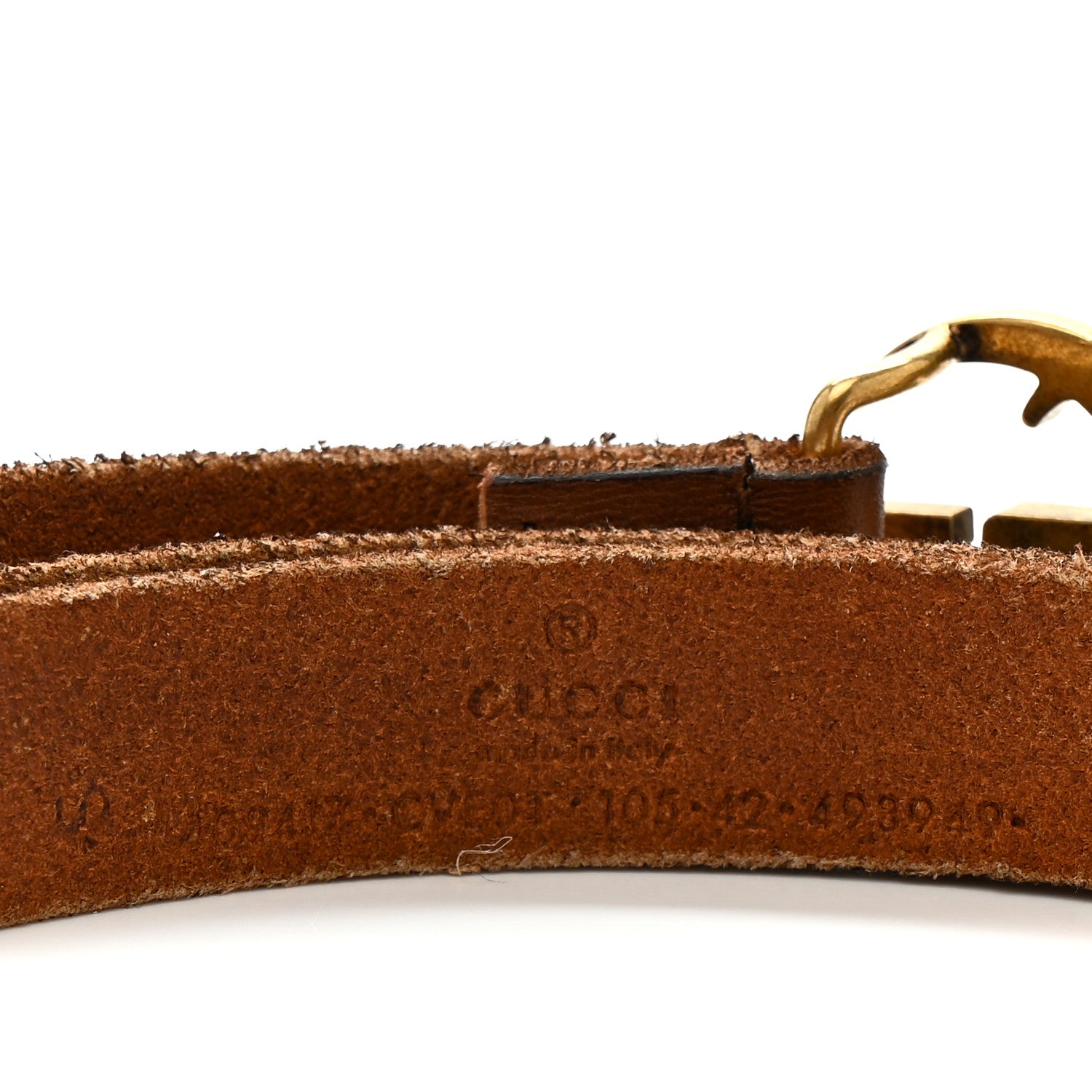 Gucci Faded Calfskin Double G 20mm Belt 105 42 Cuir 3 of 6