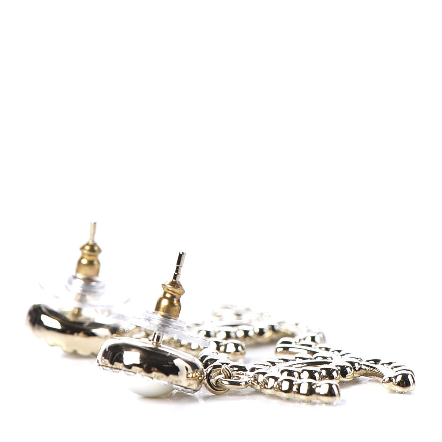 Crystal Pearl Bow-tiful CC Drop Earrings Gold