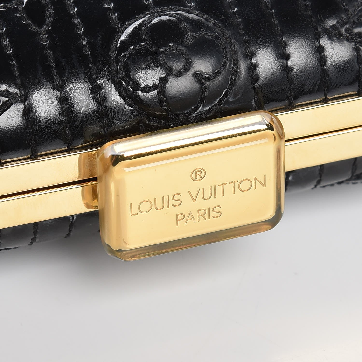 Louis Vuitton Vernis Monogram Motard Minaudiere Clutch Black 9 of 9
