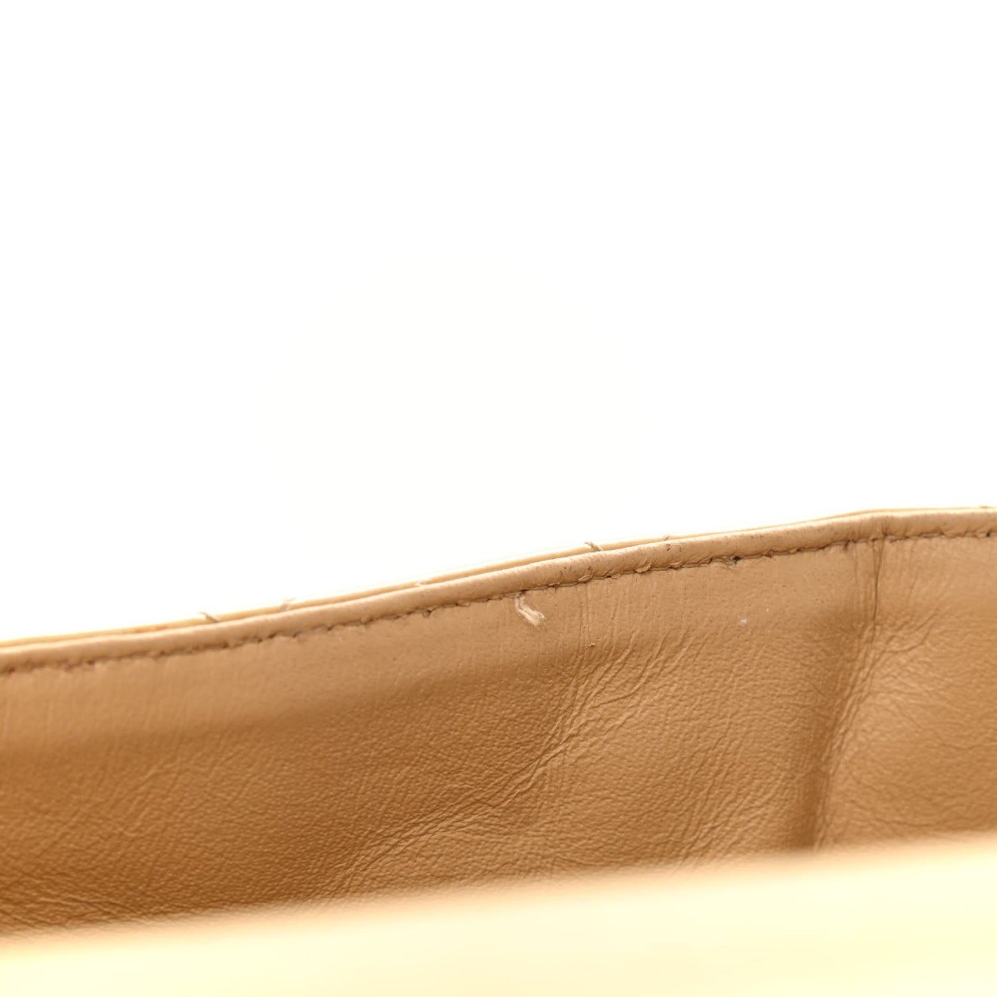 Metallic Patent Quilted Maxi Single Flap Beige