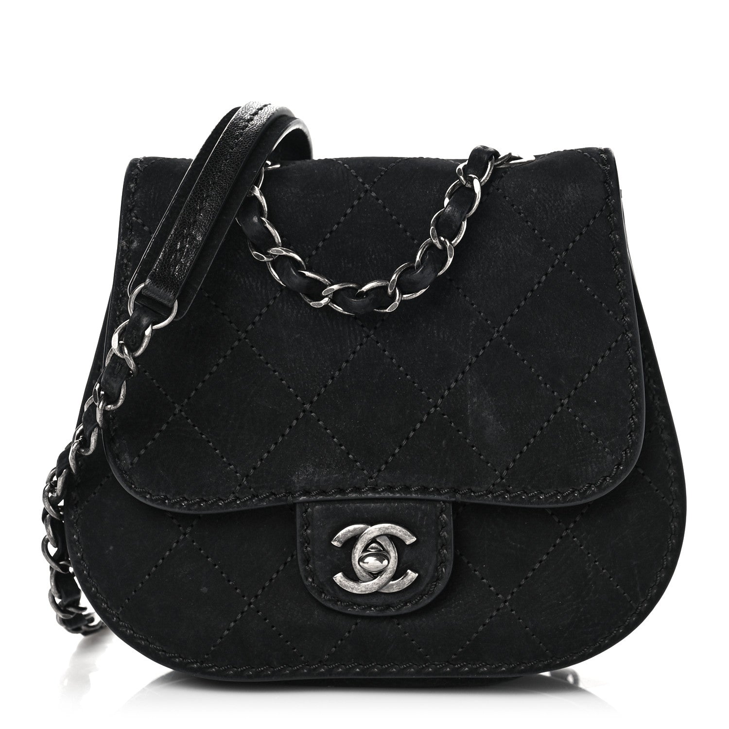 Chanel Nubuck Small Coco Twin Flap Black 2 of 9