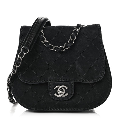 Chanel Nubuck Small Coco Twin Flap Black 2 of 9