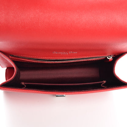 Christian Dior Grained Calfskin Medium Diorama Flap Bag Red 5 of 8