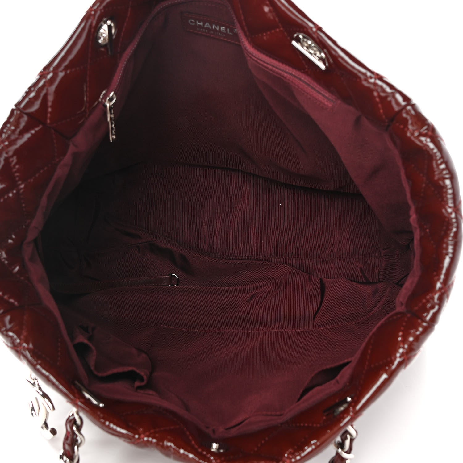 Chanel Patent Quilted Large Chic and Glitter Tote Dark Red 5 of 11