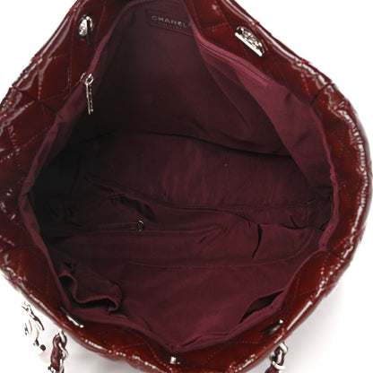Chanel Patent Quilted Large Chic and Glitter Tote Dark Red 5 of 11