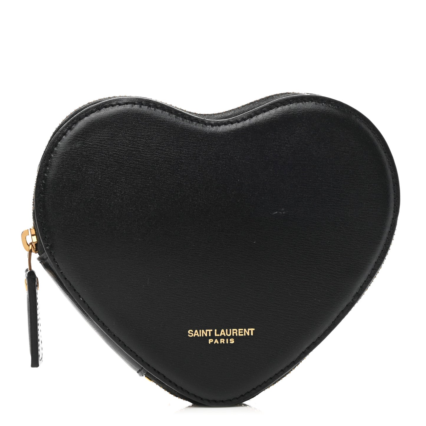 Calfskin Nylon Heart Foldable Tote Bag Black