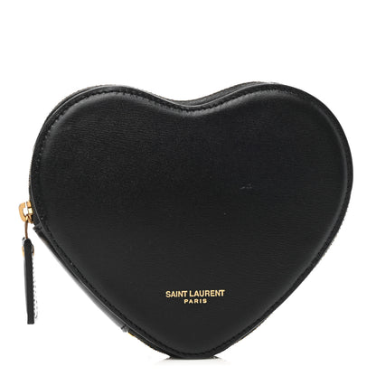 Saint Laurent Calfskin Nylon Heart Foldable Tote Bag Black 1 of 12
