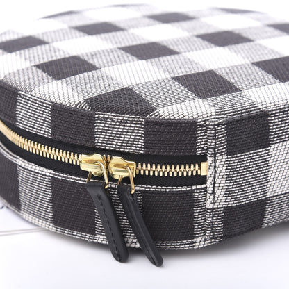 Mansur Gavriel Canvas Gingham Check Circle Crossbody Black White 8 of 9