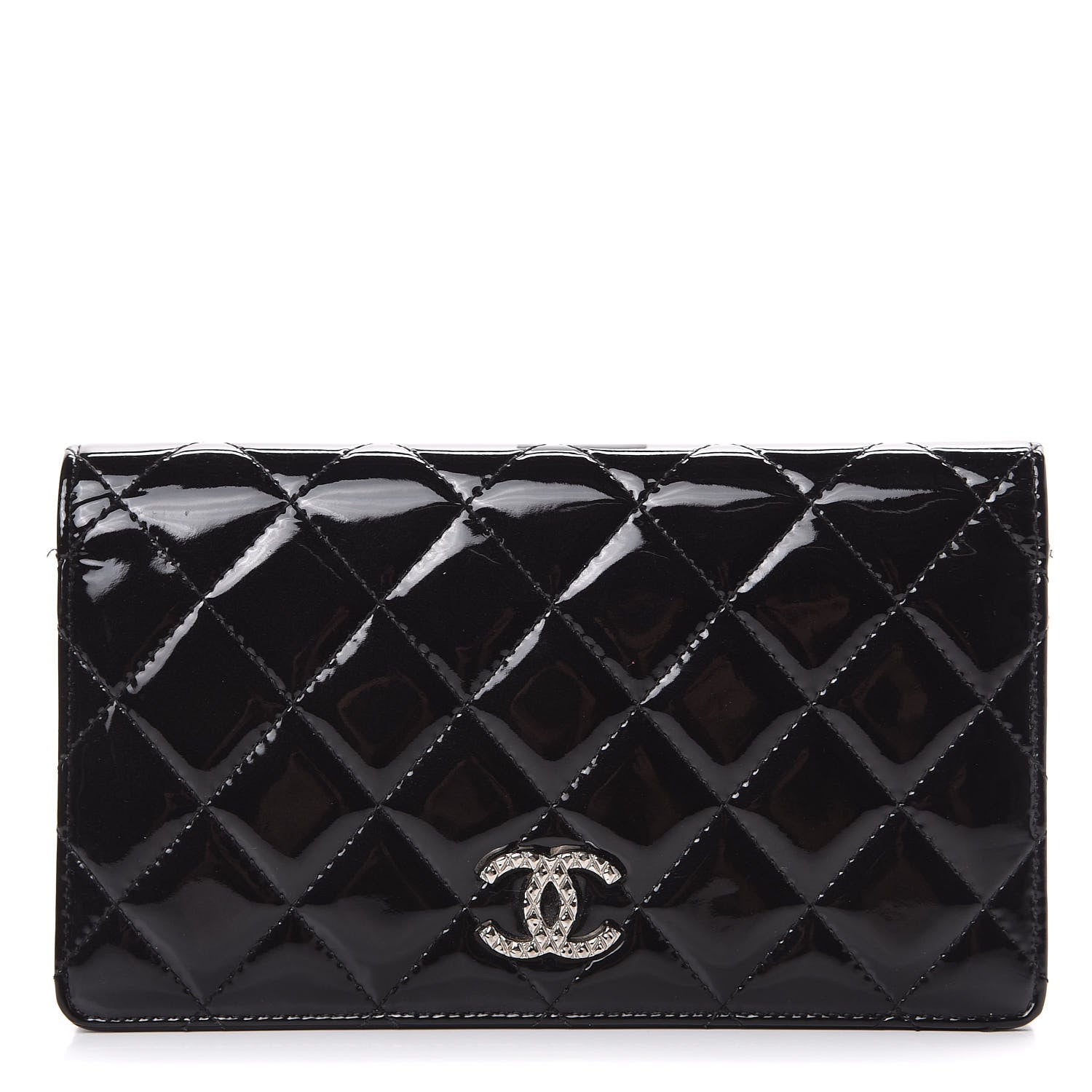 Chanel Patent Quilted Brilliant Yen Wallet Black 1 of 10