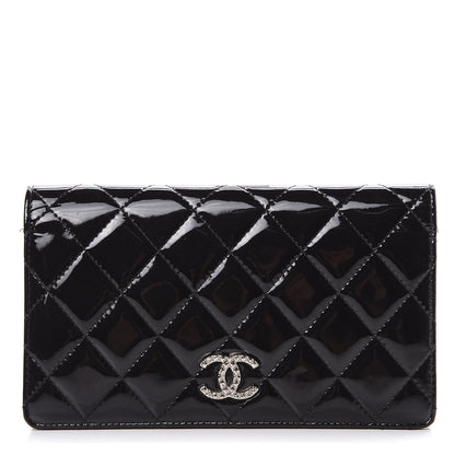 Chanel Patent Quilted Brilliant Yen Wallet Black 1 of 10
