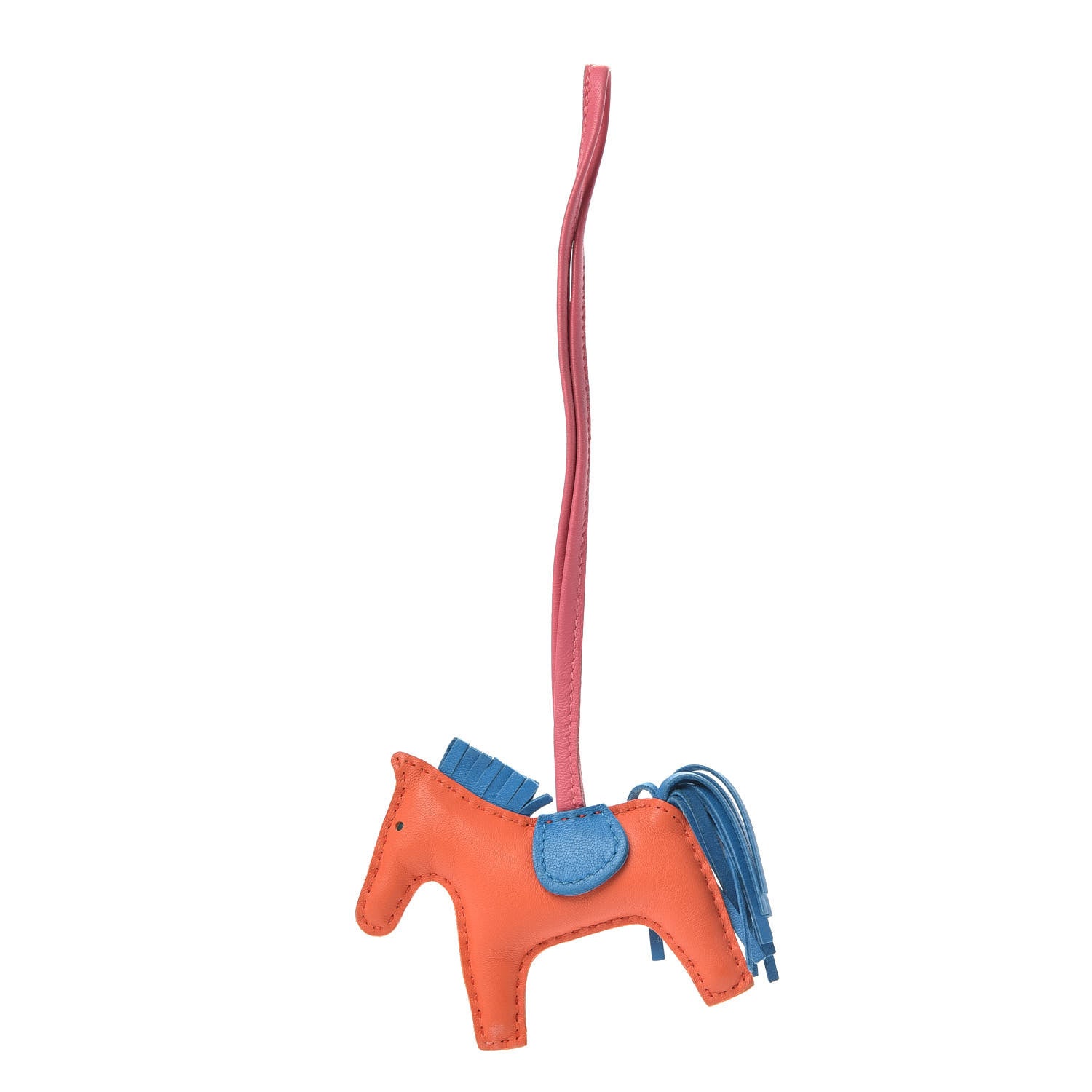 Hermes Milo Lambskin Grigri Rodeo Horse Bag Charm PM Orange Poppy Bleu Izmir Rose Azalee 1 of 4