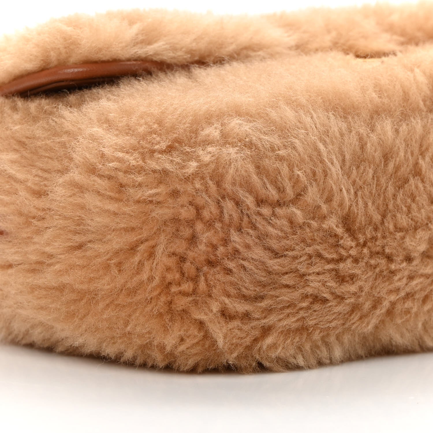 Celine Calfskin Triomphe Fluffy Shearling Bag Beige 11 of 12