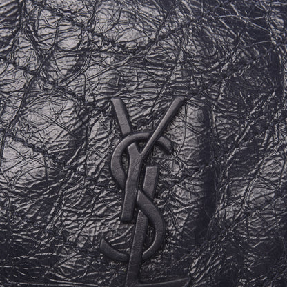 Saint Laurent Crinkled Calfskin Matelasse Monogram Medium Niki Chain Satchel Deep Marine 11 of 11