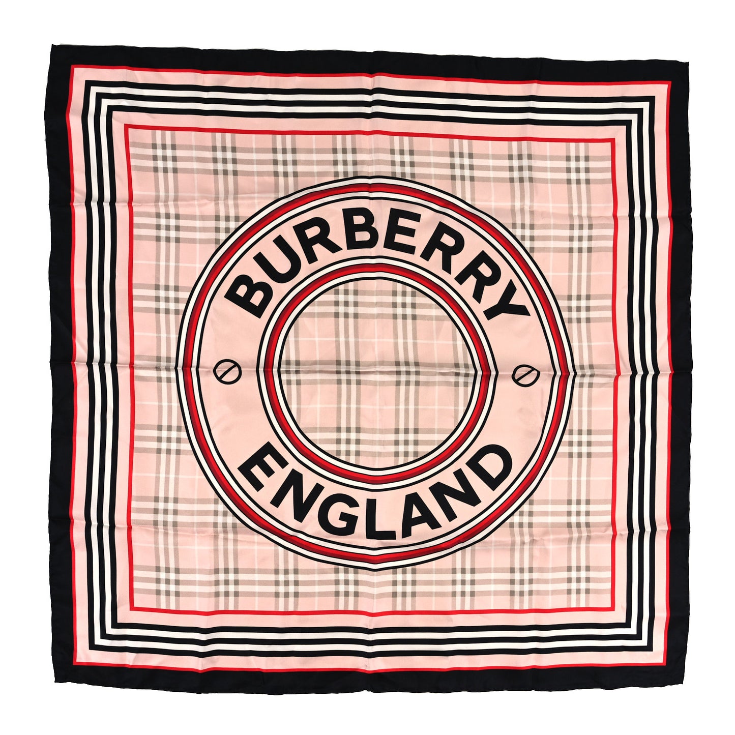 Silk Vintage Check Scarf Blush