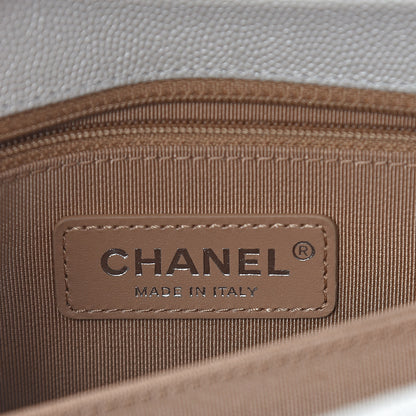 Chanel Iridescent Caviar Chevron Quilted Mini Coco Handle Flap White 6 of 11